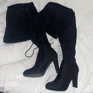 SHEIN Elegant Black Heeled Boots
